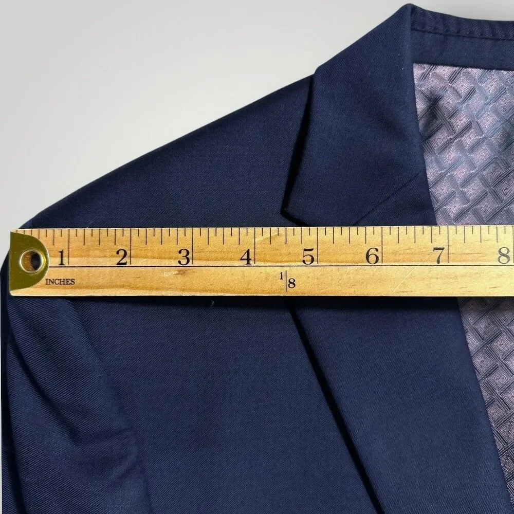 JOSEPH ABBOUD Mens 2 PIECE SUIT Blazer Jacket 42S Pant 36Wx29L Navy Blue Wool